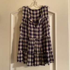 Anthropologie Checkered Tank